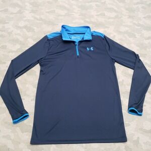 Under Armour Sweatshirt Youth XL Blue Loose Heatgear Long‎ Sleeve Lightweight